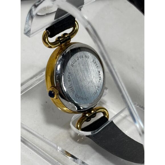 Bulova vintage 1979 black roman numeral manual wind women\'s watch, runs main image 7